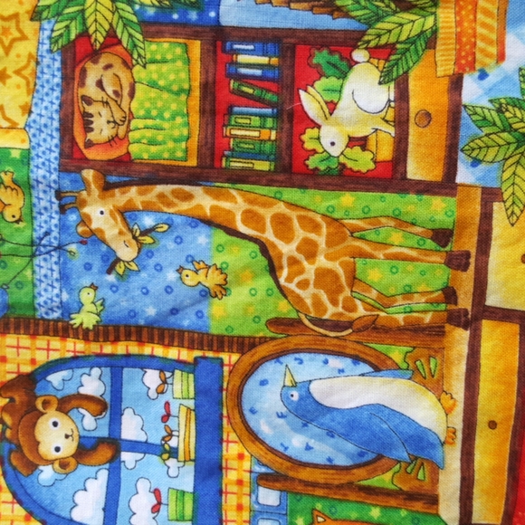 Fabric Cotton Remnant DIY Primary Colors Baby Animals 1 3/4 yards - Picture 6 of 8